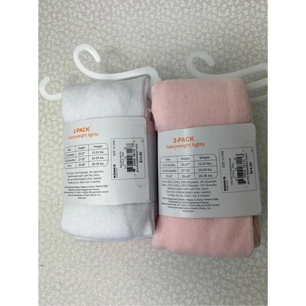 Jumping Beans®Girls 12-24Months Two 2- Pack Warmwear Tights